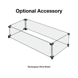 rectangular wind shield for modern blaze linear fire pit table