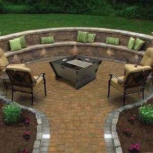 Modern Blaze Collapsible 30-Inch Wood Burning Fire Pit in Outdoor Area