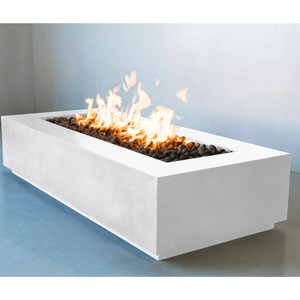 Modern Blaze Lumera Shasta Snow Linear Fire Pit Side View