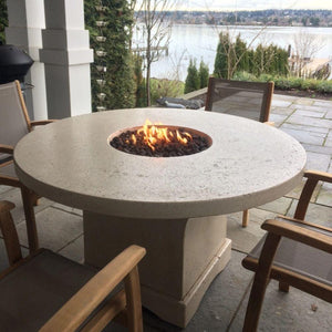 Modern Blaze Mt. Lassen Concrete 25" Chat Height Fire Pit Table in Patio