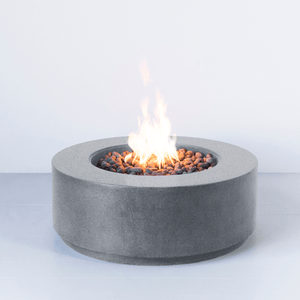 Modern Blaze Oblica Cascade Cliffs Round Fire Pit