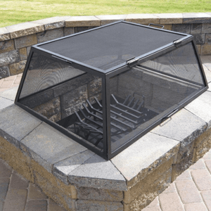 Modern Blaze Rectangular Steel Fire Pit Screen