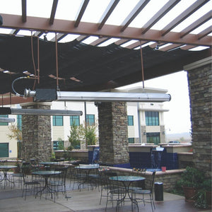 Ndustria NHE Outdoor Infrared U-Tube Gas Heater In A Restaurant
