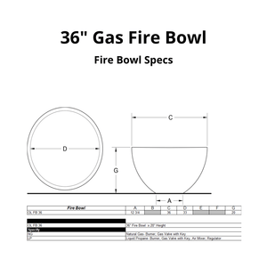 Modern Blaze 36-Inch Round Concrete Fire Bowl specs