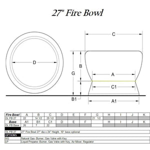 Modern Blaze Base for 27-Inch Round Concrete Fire Bowl Specs