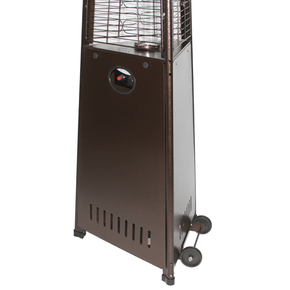 RADtec Antique Bronze Pyramid Propane Patio Heater angled view