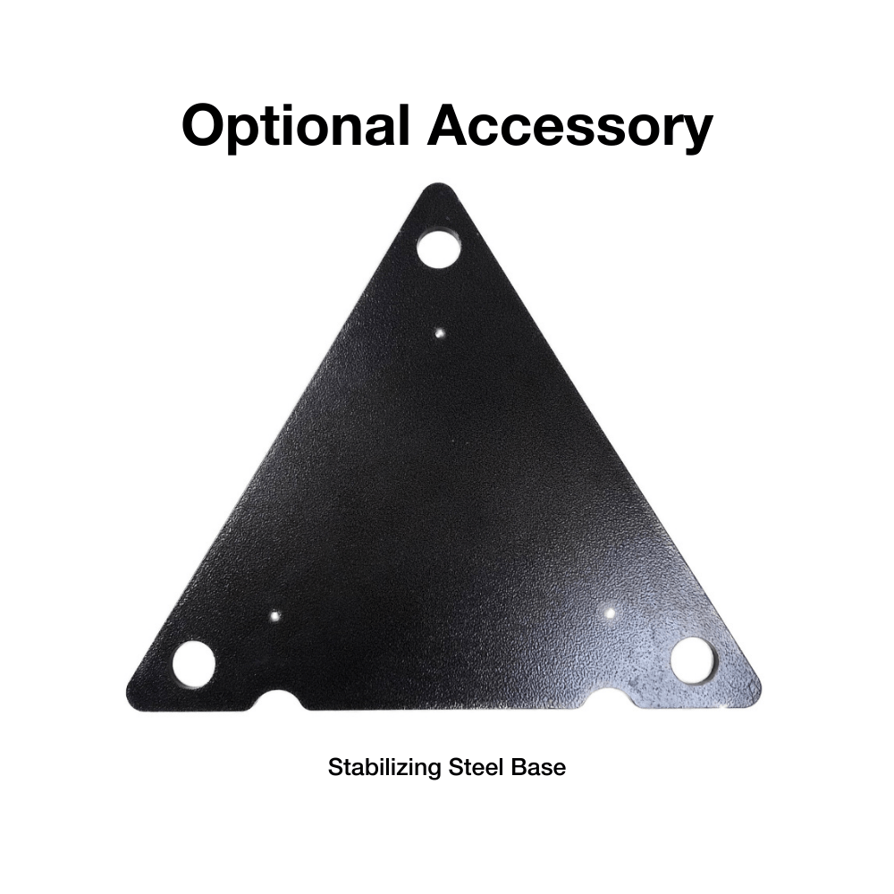 stabilizing steel base for pyramid heaters - room setting