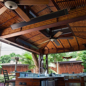 RADtec Design Series 43" 1500W 110V Infrared Electric Heater Installed on a Beam in Kitchen area