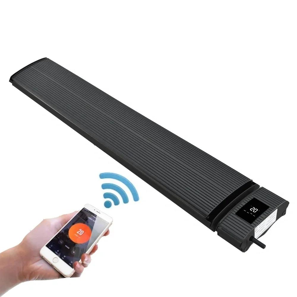 RADtec Design Series 82" 3200W 220V Infrared Electric Heater Angled Installation WiFi Smart Controlled