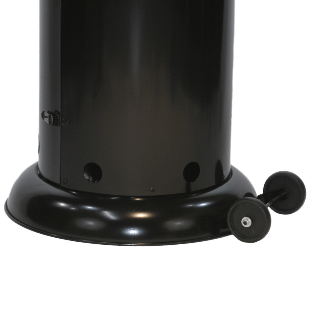 RADtec Ellipse Flame Propane Patio Heater wheels - close-up view