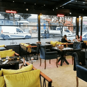 radtec torrid heaters ceiling mounted in cafe