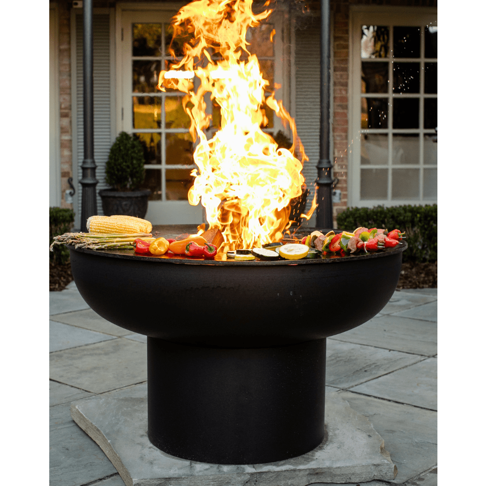 Seasons Fire Pits fire pit grill in backyard