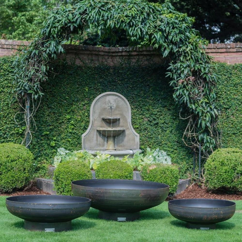 Seasons Fire Pits Elliptical Round Steel Fire Pit, Sizes: 30" - 72" Wide - side view