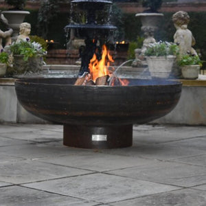 Seasons Fire Pits Elliptical Round Steel Fire Pit Burning Wood