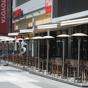 Sunglo Portable Natural Gas Heater Lines the Street