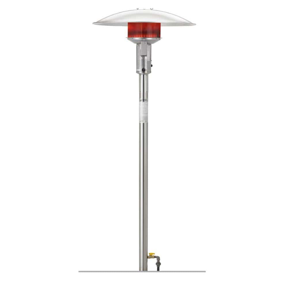 Sunglo Permanent Post Stainless Steel Natural Gas Heater - detail view