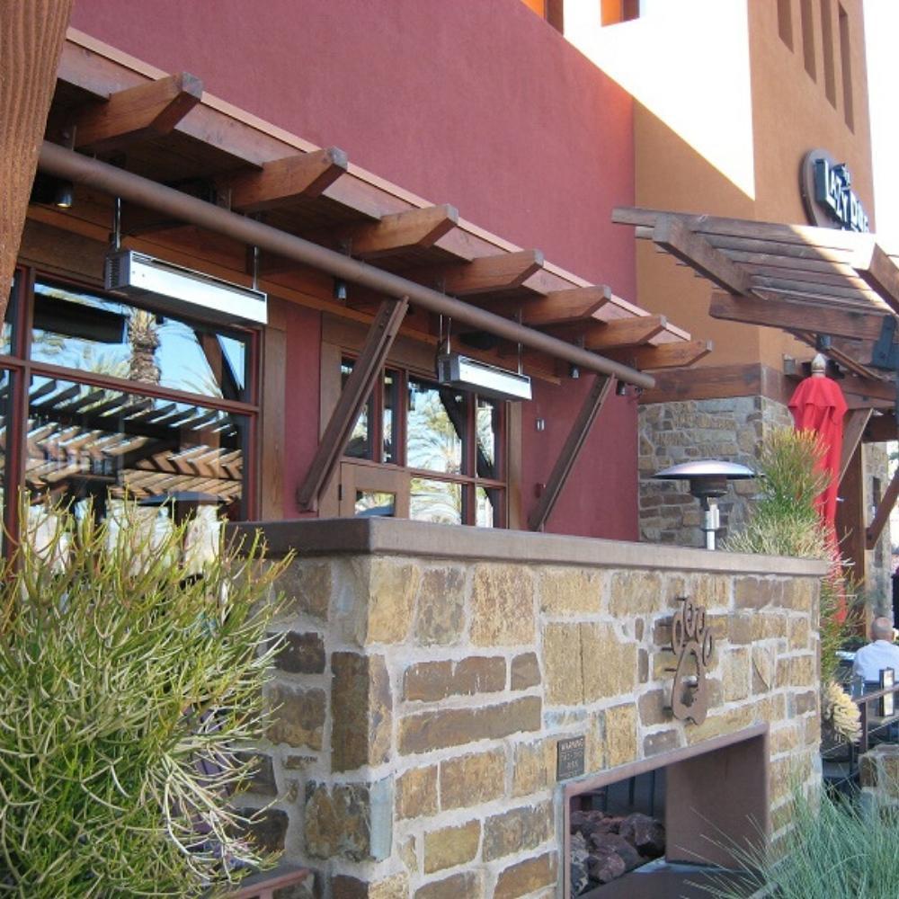 Sunpak Classic S25 Stainless Steel Infrared Gas Heater in Outdoor Area