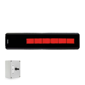 SunStar Glass Black Ceiling Mounted 2-Stage Infrared Gas Heater with switch