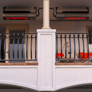 SunStar Glass Ceiling Mounted Infrared Gas Heaters in patio