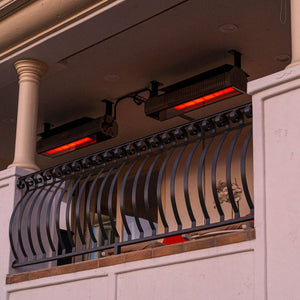 SunStar Glass Marine Grade Ceiling Mounted Infrared Gas Heaters in patio