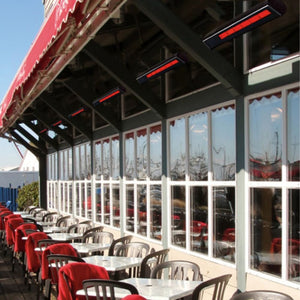 SunStar Glass Infrared Gas Heaters Ceiling Mounted in Cafe