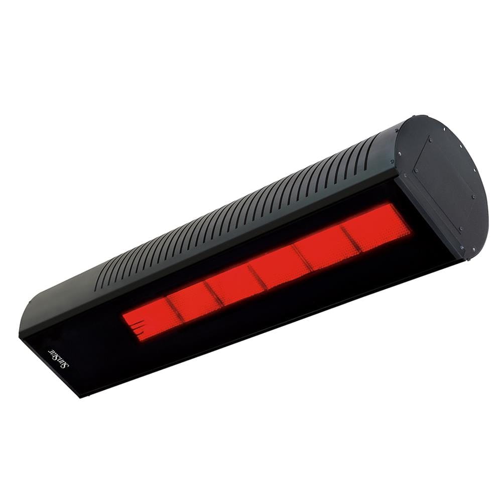 SunStar Glass Black Powder Coated 2-Stage Infrared Gas Heater - N7 SGL1560 - angle view