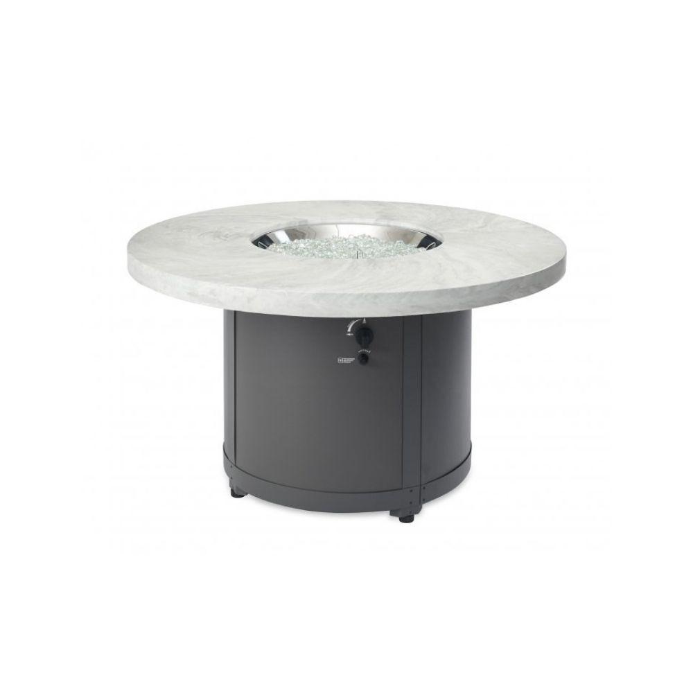 The Outdoor GreatRoom Company Beacon white onix 48-Inch Round Gas Fire Pit Table