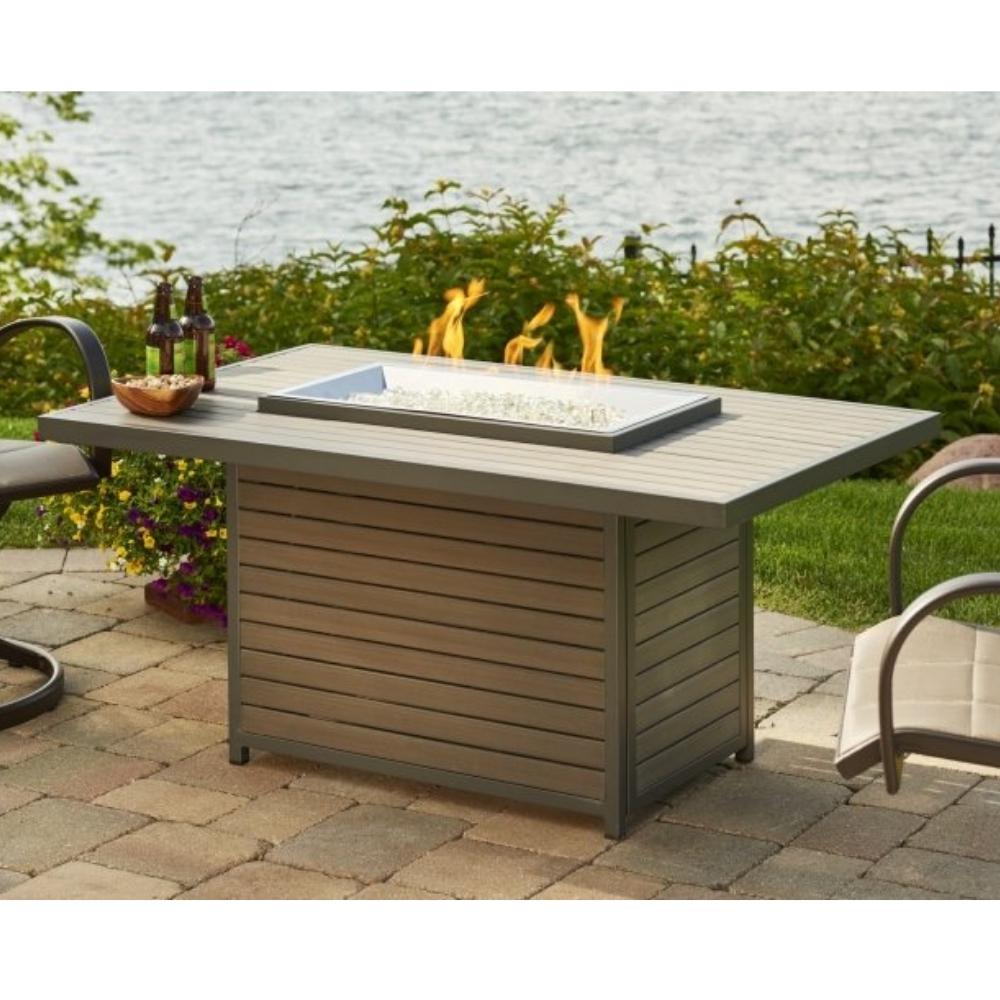 The Outdoor GreatRoom Company Brooks 50" Rectangular Gas Fire Pit Table