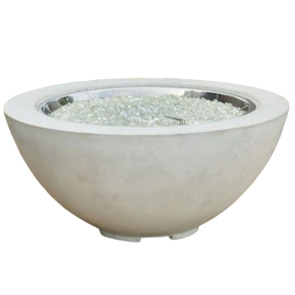 The Outdoor GreatRoom Company White Cove 42-Inch Round Fire Bowl with Fire Glass