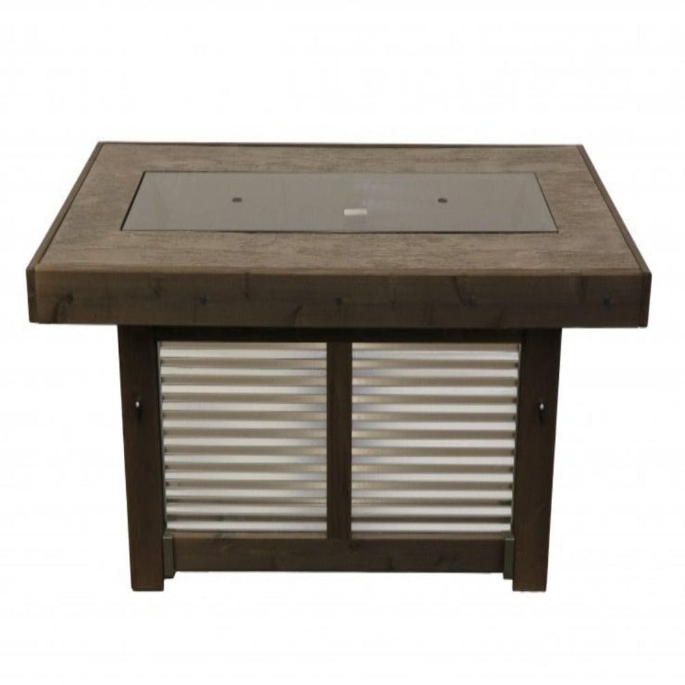Denali Brew 57" Linear Gas Fire Pit Table with burner cover