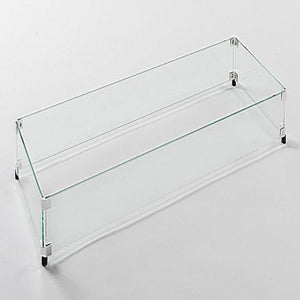 Linear Glass Wind Guard for Fire Pits