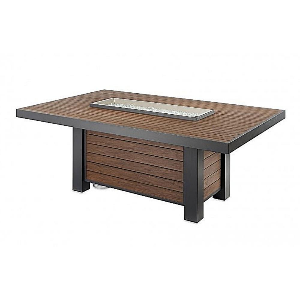 The Outdoor GreatRoom Company Kenwood 81-inch Fire Pit Dining Table with Fire Glass