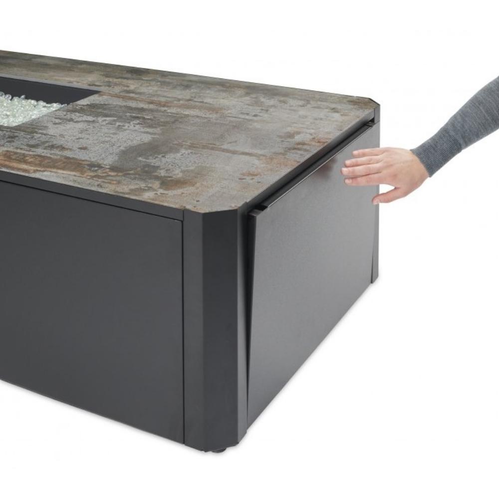 Kinney 55-inch Linear Gas Fire Pit Table Magnetic Access Door