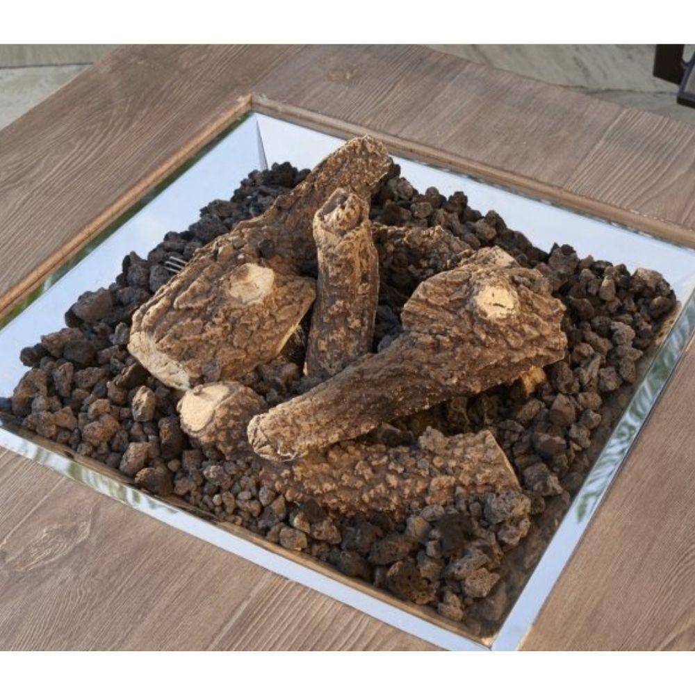 Optional Ceramic Log Set with Lava Rocks