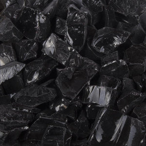 1/2"-3/4" Black Fire Glass (25 lbs)