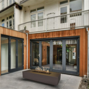 Top Fires Cabo 66" Chocolate Gas Fire Pit Table in Outdoor Area