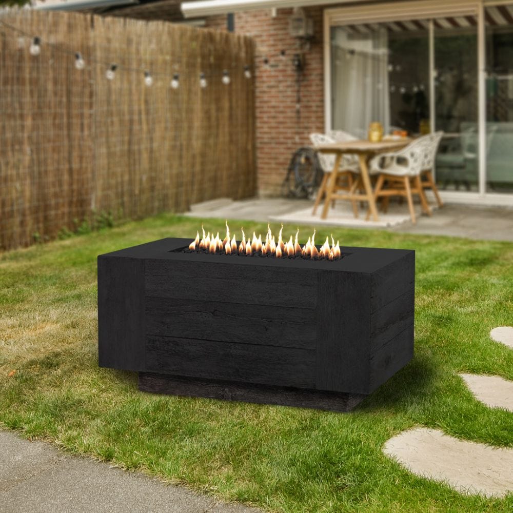 Top Fires Catalina Ebony Fire Pit in Backyard Area - angle view
