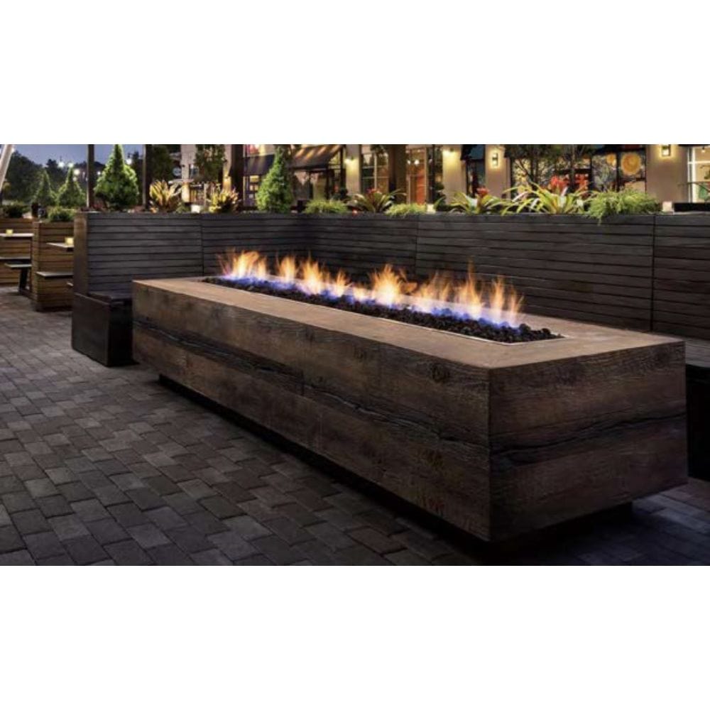 Top Fires 84" Catalina Oak Fire Pit in Restaurant
