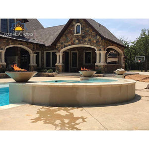 Top Fires Round Concrete Gas Fire and Water Bowl Poolside