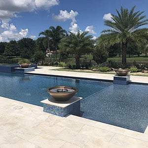 Top Fires Round Concrete Gas Fire and Water Bowl