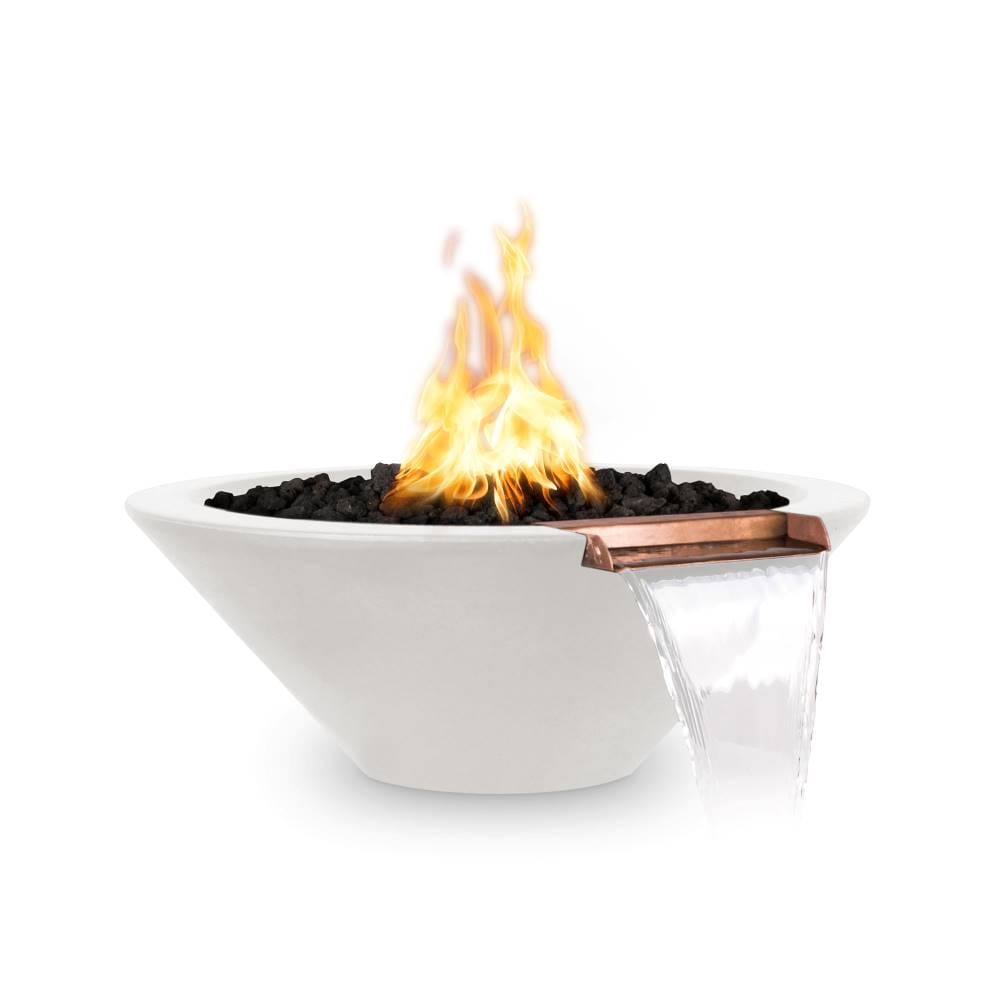 Top Fires Cazo Gas Fire and Water Bowl in Limestone - angle view