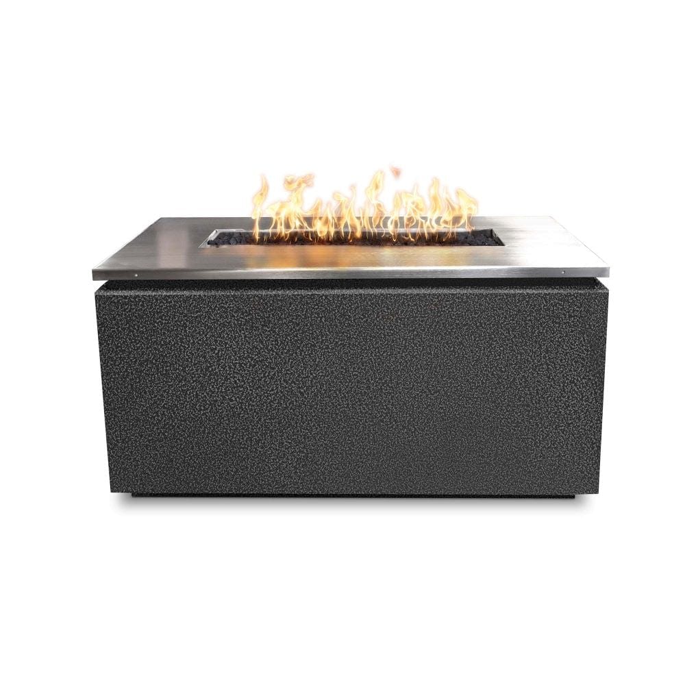 Top Fires Merona Steel Fire Pit Table in Silver Vein
