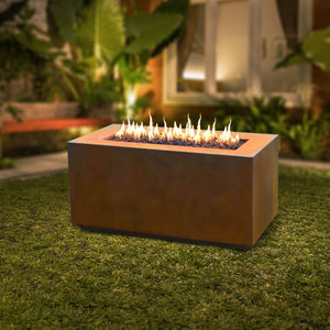 Top Fires Pismo 48" Rectangular Corten Steel Gas Fire Pit