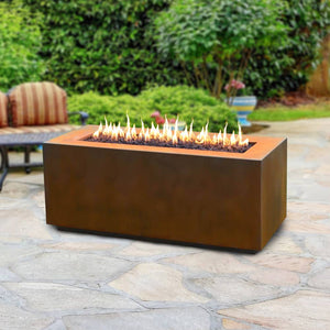 Top Fires Pismo 72" Rectangular Corten Steel Gas Fire Pit