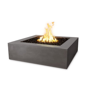 Top Fires Quad Square GFRC Gas Fire Pit in Chestnut