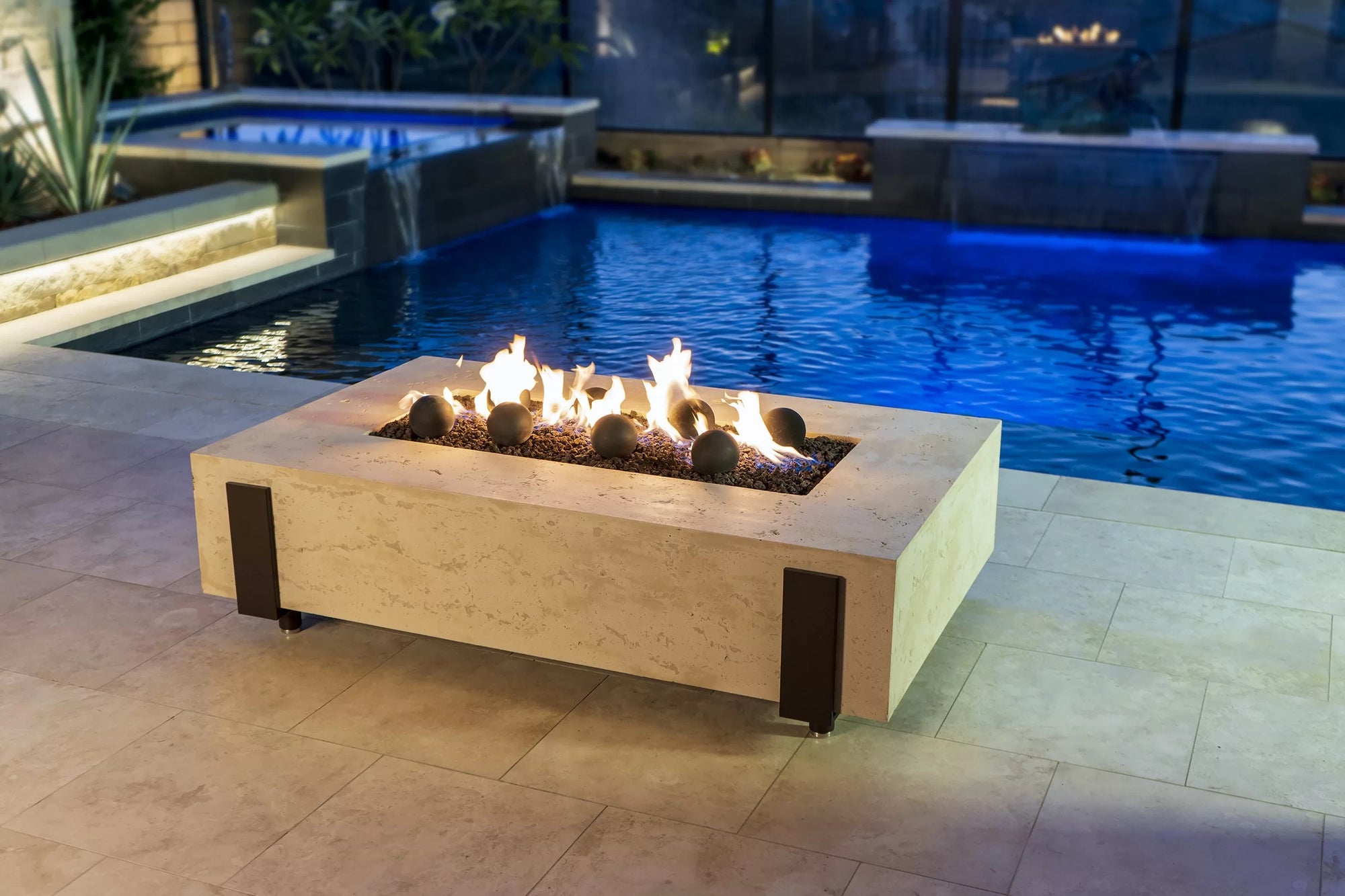 American Fyre Designs Fire Pit by the Pool