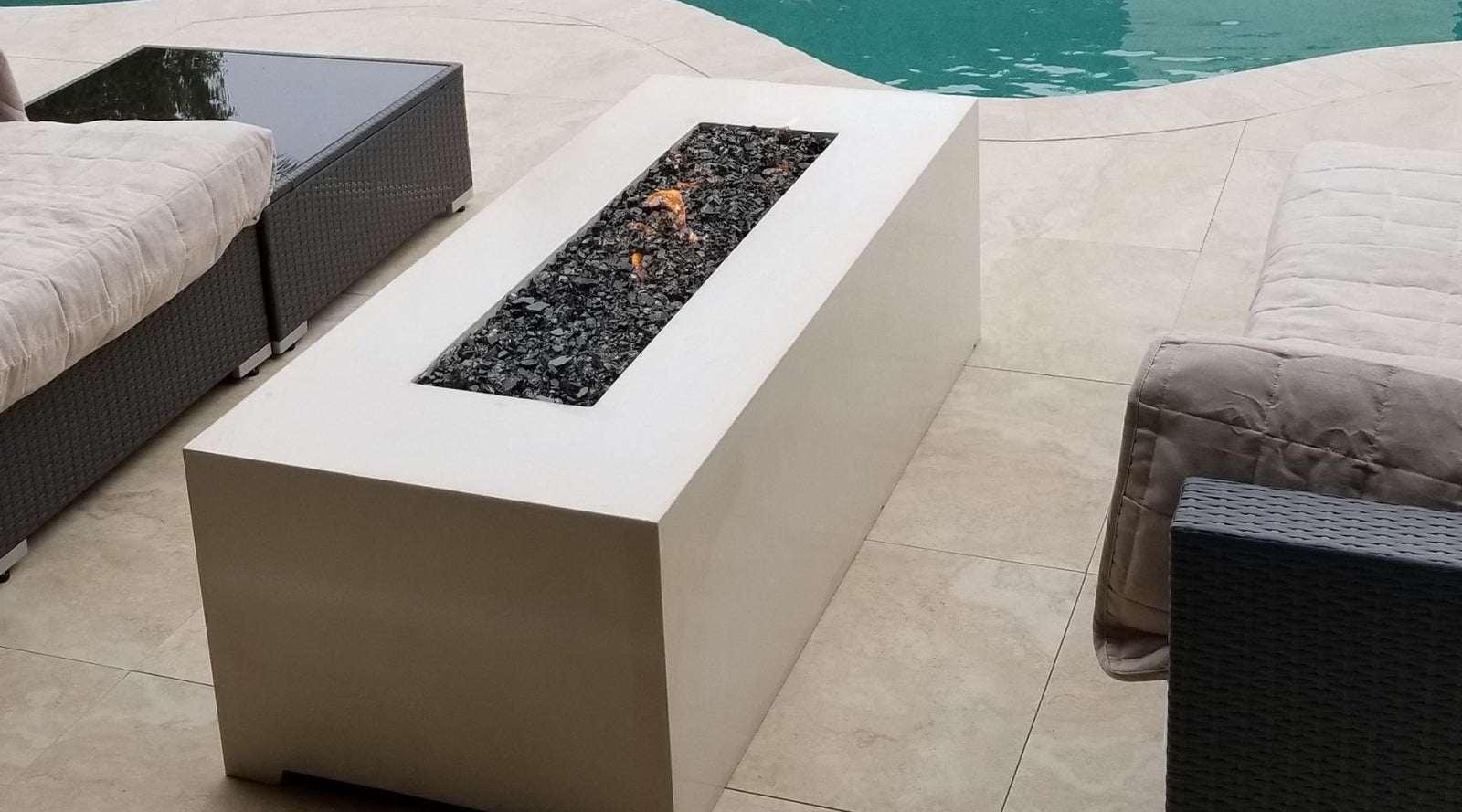 modern blaze white fire pit
