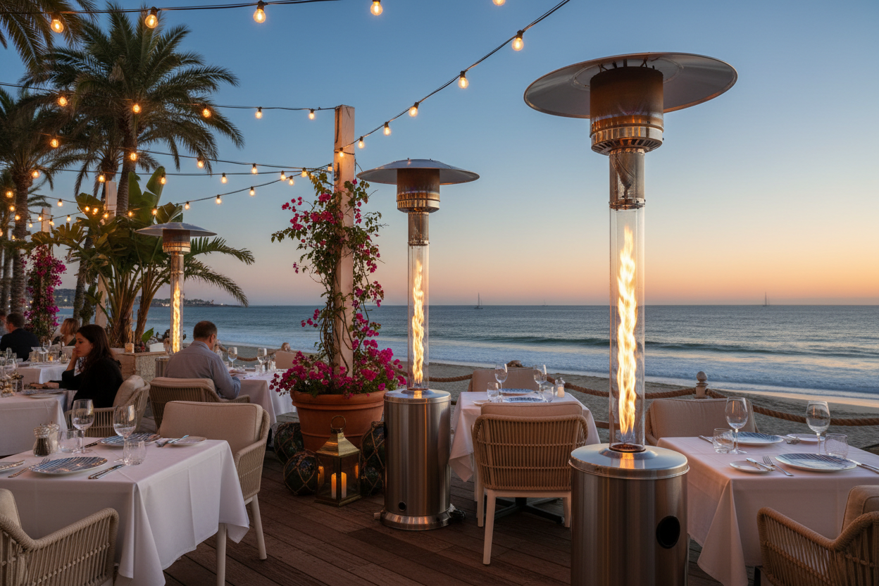 Marine-grade outdoor heaters