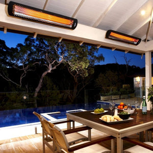 Black Bromic Tungsten Smart-Heat Electric Patio Heater Residential Installation