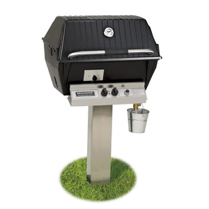 Broilmaster Slow Cooker Q3X Free Standing Aluminum Gas Grill with stainless steel in ground post